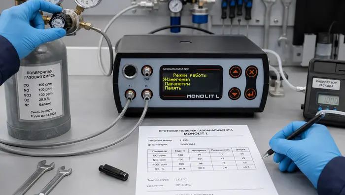 Поверка и калибровка газоанализаторов Monolit